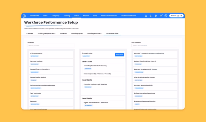 Job role builder screenshot