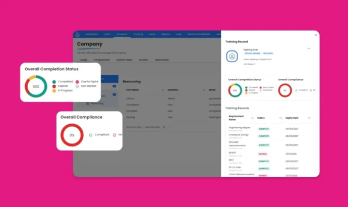 Training record screenshot company2
